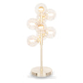 Glass Orb and Gold Metal Table Lamp