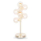 Glass Orb and Gold Metal Table Lamp