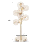 Glass Orb and Gold Metal Table Lamp