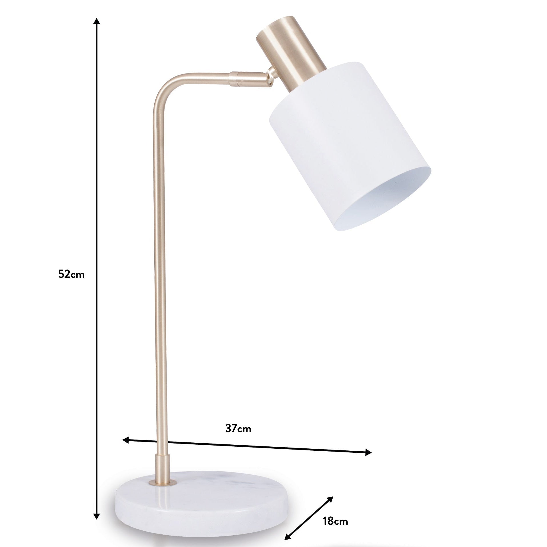 Marble Footed White and Gold Retro Table Lamp
