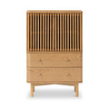 Oak Slatted 2 Drawer 2 Door Cabinet