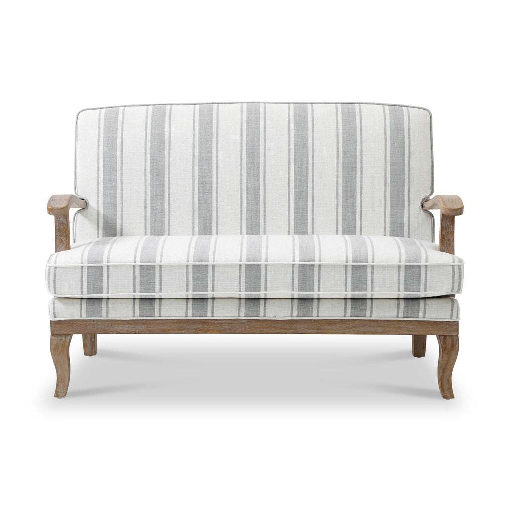 Striped Linen 2 Seater Sofa