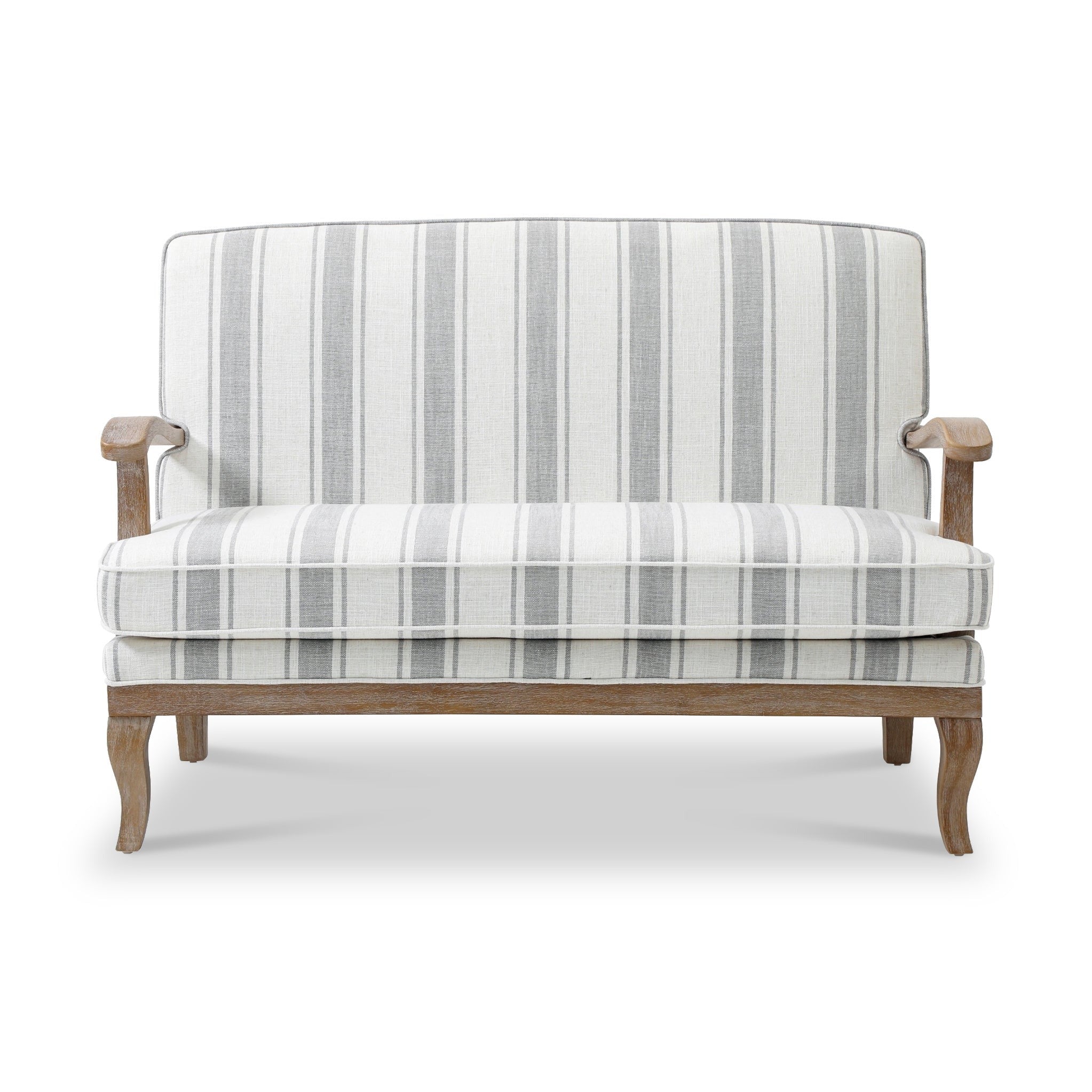 Striped Linen 2 Seater Sofa