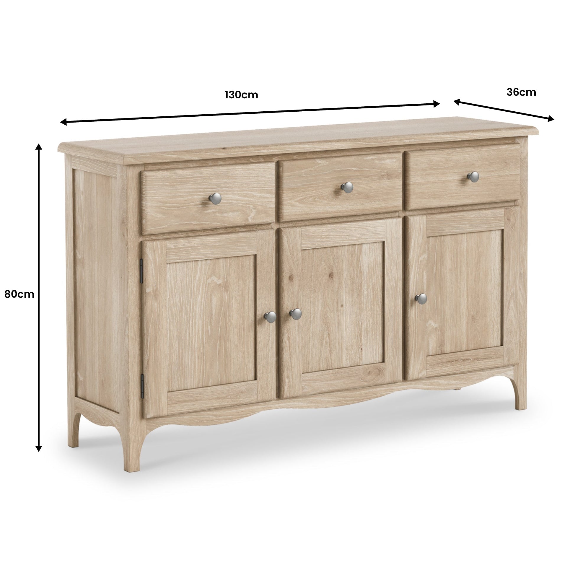 Washed Oak Large Sideboard